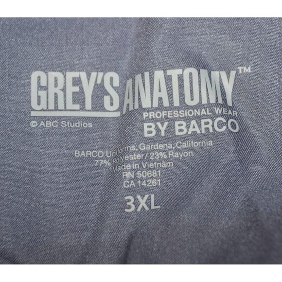 NWT Grey’s Anatomy Barco Gray Scrub Pants Women's Size 3X 3XL Straight Leg Soft - Picture 9 of 10